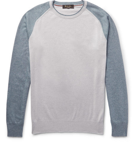 colour block silk and cashmere blend sweater