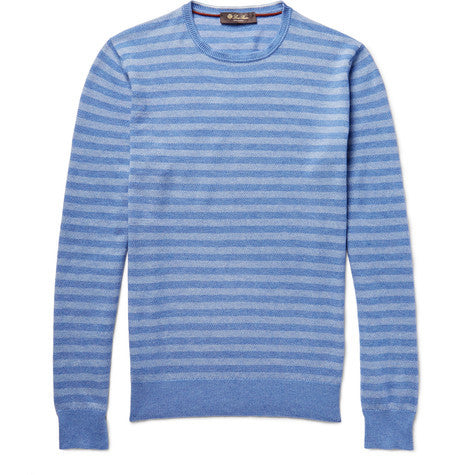 striped cotton  silk and cashmere blend sweater