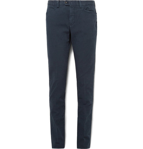 roadster slim fit stretch cotton twill trousers