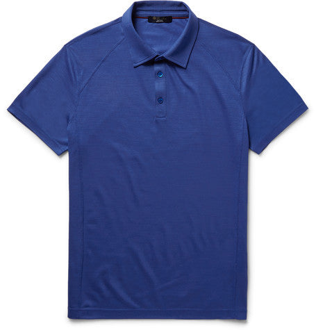 slim fit virgin wool pique polo shirt