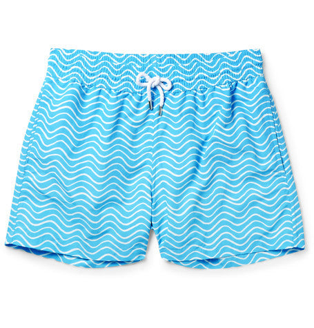 ondas slim fit striped mid length swim shorts