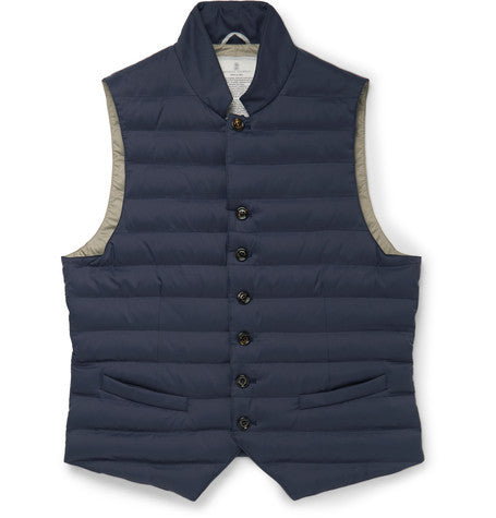 quilted shell down gilet