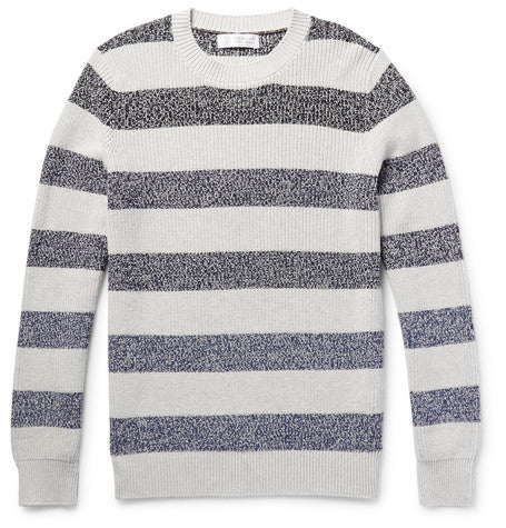 striped melange cotton sweater