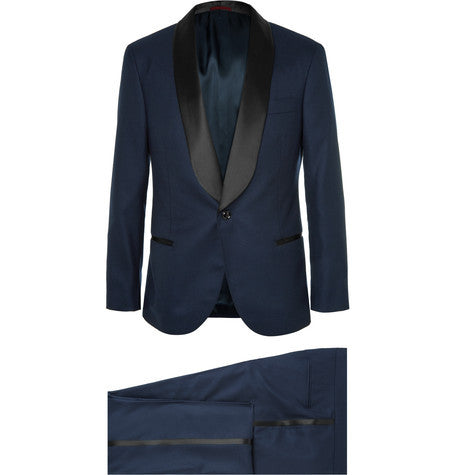 navy slim fit shawl collar cashmere tuxedo