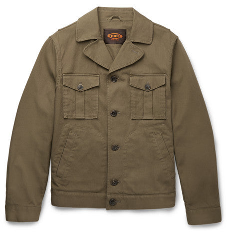 stretch cotton gabardine jacket