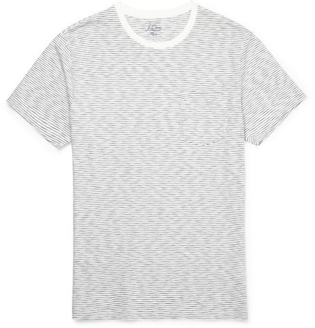 slim fit striped washed cotton t shirt