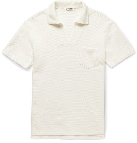 textured cotton polo shirt