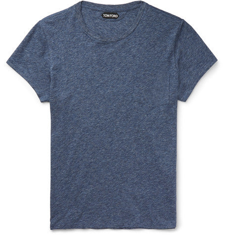 slim fit marled cotton jersey t shirt