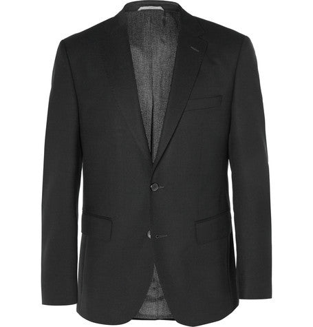 slim fit virgin wool pique blazer