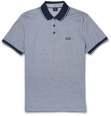 mercerised cotton pique polo shirt