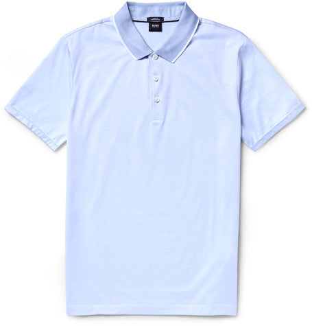 slim fit mercerised cotton polo shirt