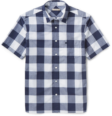 brit earl slim fit checked cotton shirt