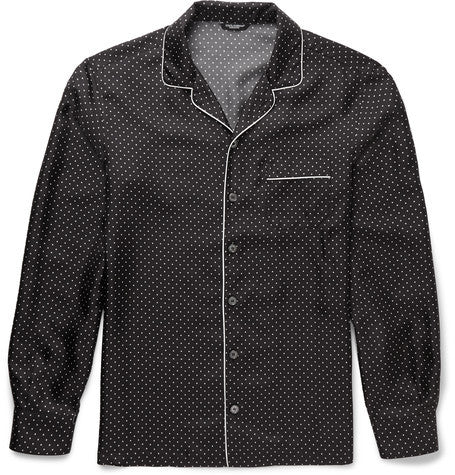 polka dot silk shirt