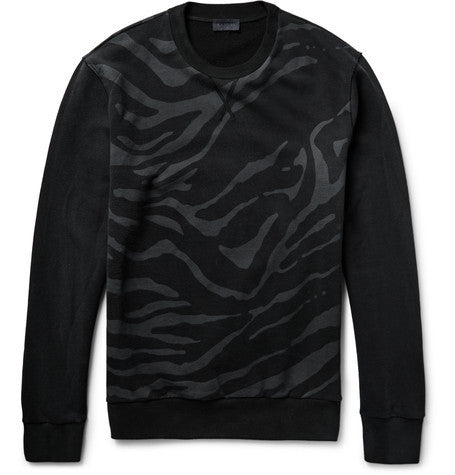 zebra print loopback cotton jersey sweatshirt