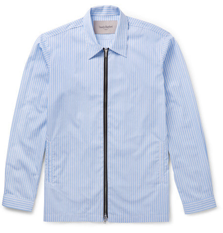 dante cotton poplin zip up shirt