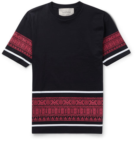 bronson print trimmed cotton t shirt