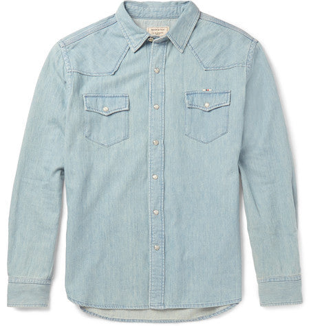 slim fit denim shirt