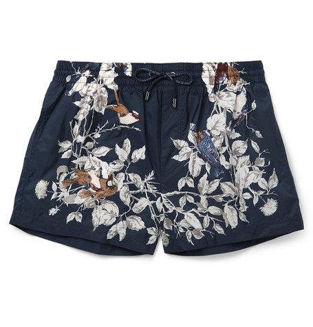 short length printed swim shorts
