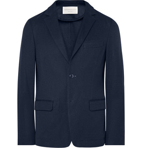 unstructured knitted cotton blazer