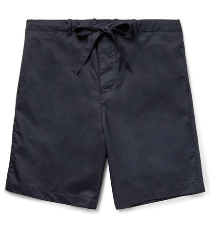 cotton blend twill shorts