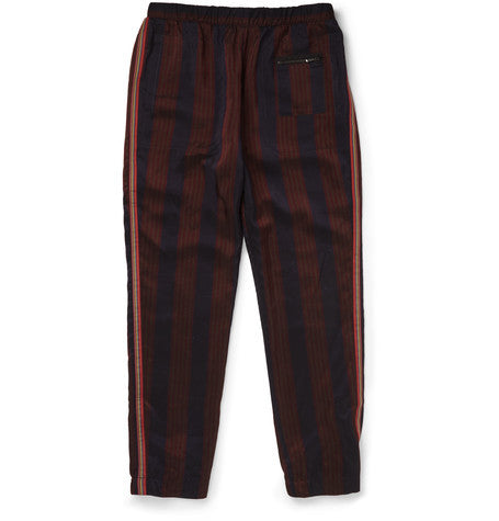 tapered striped satin trousers