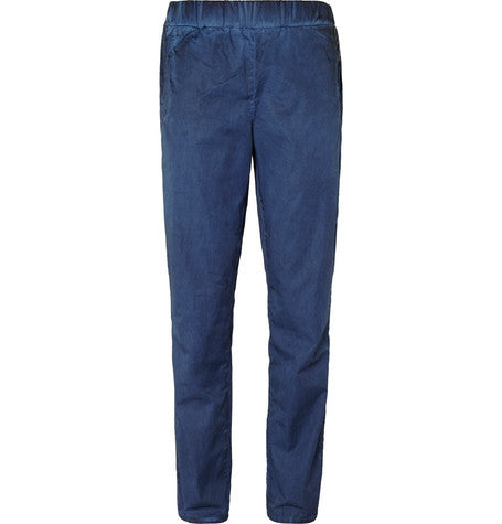 slim fit garment dyed cotton trousers