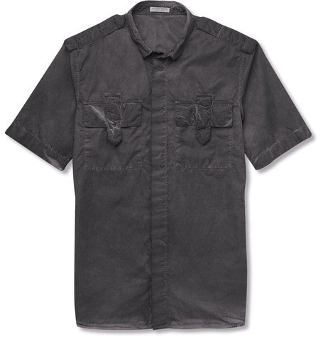 slim fit garment dyed cotton shirt