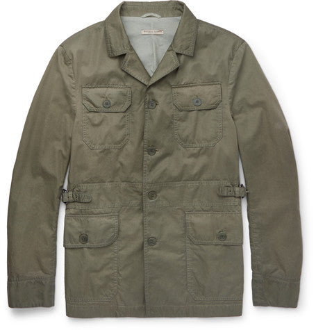 slim fit garment dyed cotton field jacket