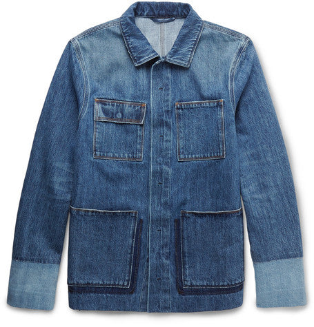 patchwork denim overshirt