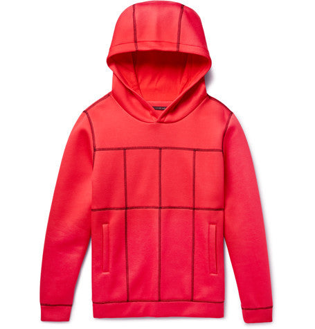 panelled scuba jersey hoodie