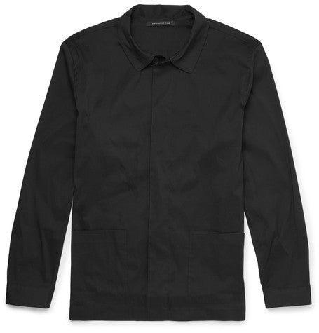 stretch poplin overshirt