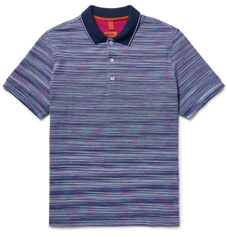 space dyed cotton pique polo shirt