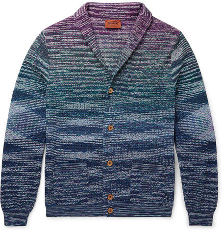 slim fit cotton and linen blend cardigan