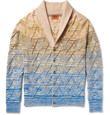 degrade cotton  wool and linen blend cardigan