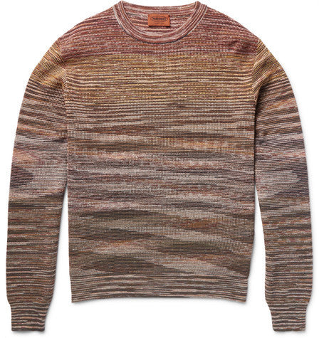 crochet knit cotton and linen blend sweater