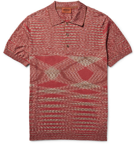 slim fit knitted cotton polo shirt