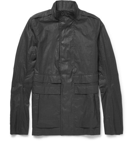 slim fit coated cotton field jacket