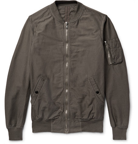 cotton blend faille bomber jacket