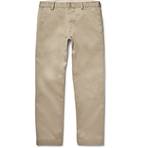 pastoral wide leg cotton twill chinos