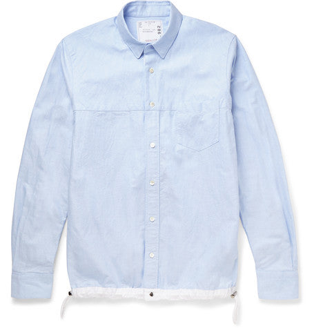 drawstring hem cotton poplin shirt