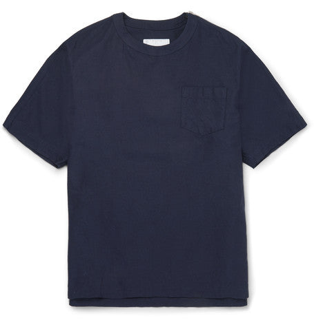 zip embellished cotton t shirt