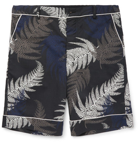 wide leg printed voile shorts