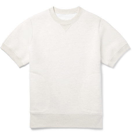 double faced melange cotton blend jersey sweatshirt