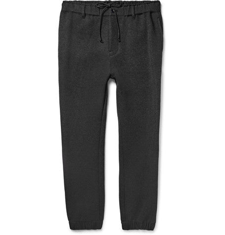 tapered cotton blend jersey trousers