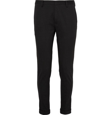 slim fit cotton jersey trousers