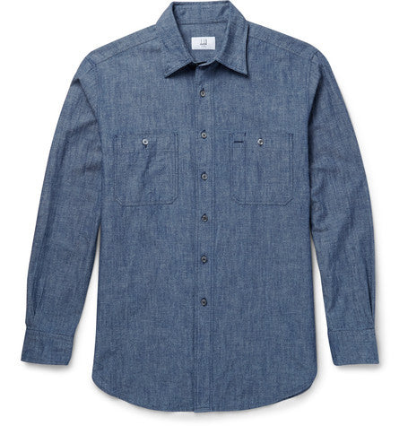 slim fit cotton chambray shirt