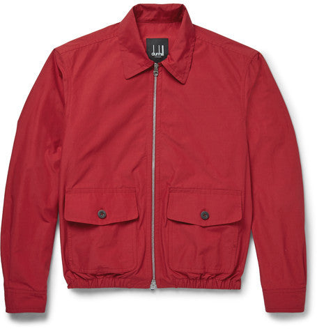 cotton blend harrington jacket