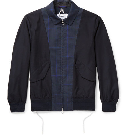 panelled wool blend bomber jacket