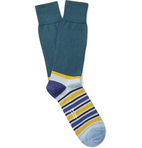 striped stretch cotton blend socks