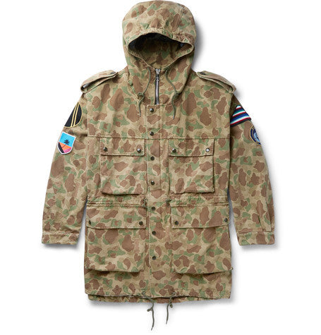 camouflage print cotton parka